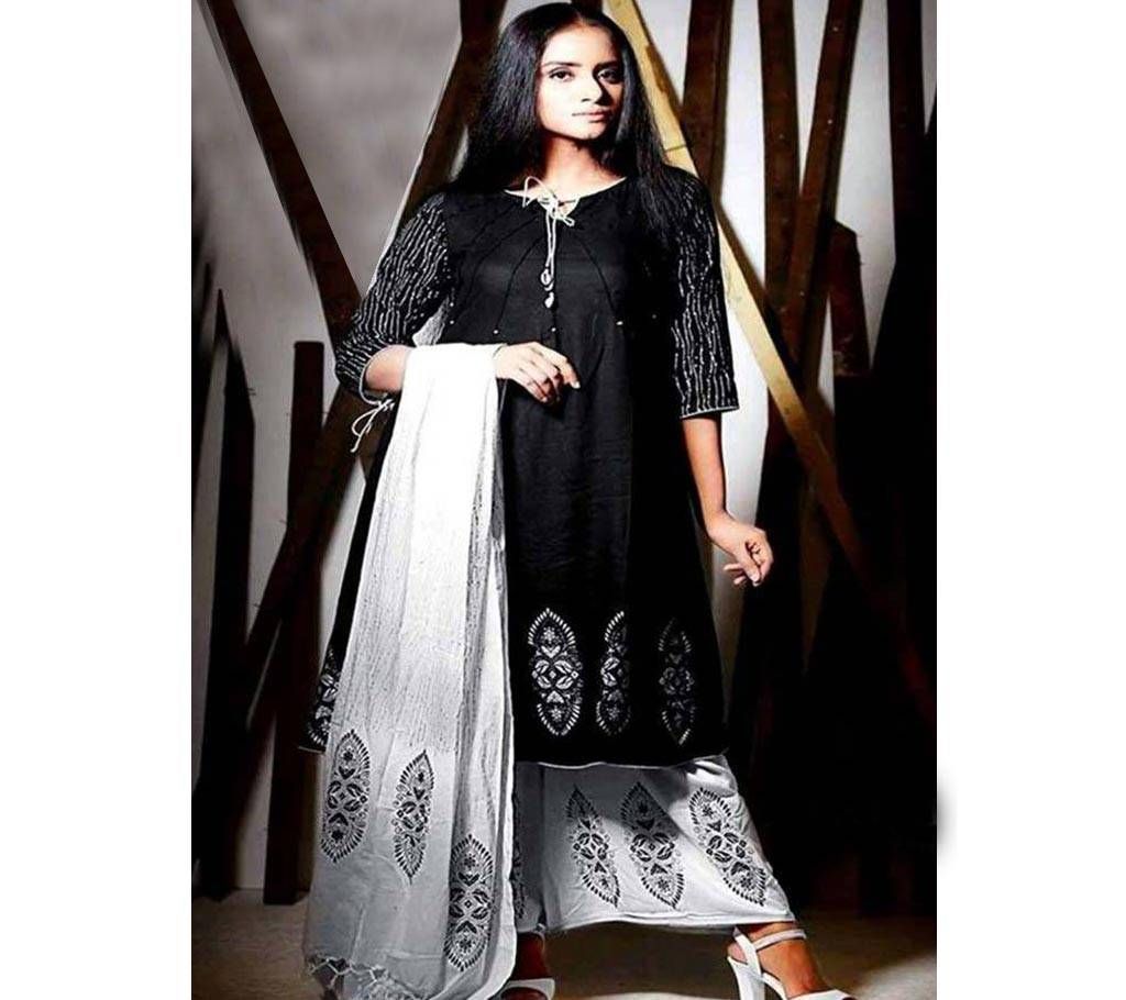 Un-stitched rajdhani voyel cotton block print salwar kameez st block-258 Copy