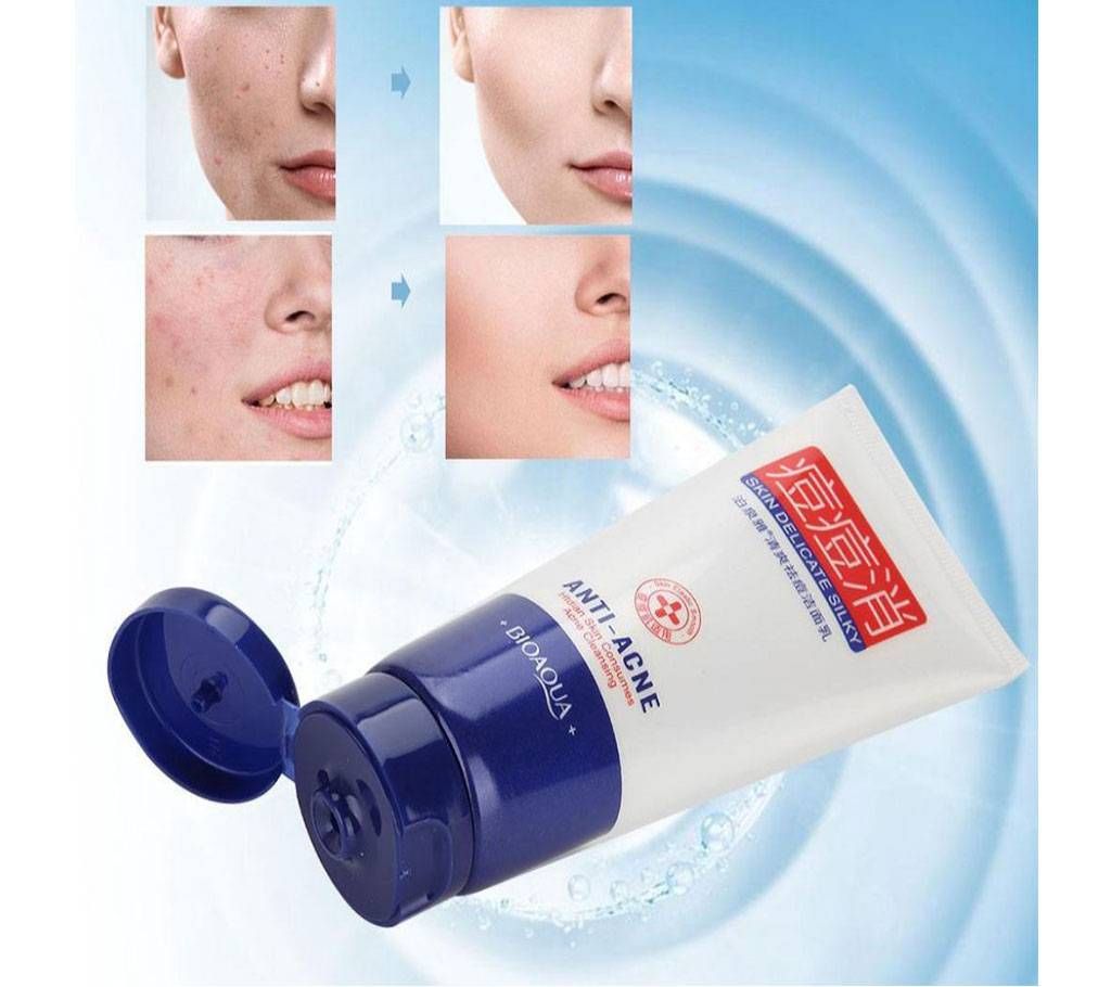 Bioaqua Skin Delicate Silky Anti Acne Facial Cleanser - 100gm China 