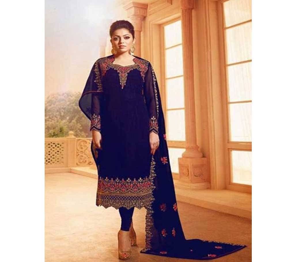 Unstitched Blue Salwar Kameez For Women Copy