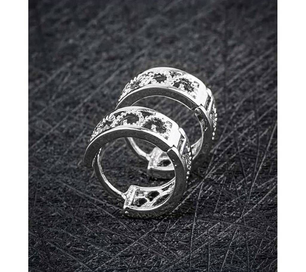 Silver Round Small Hoop Earrings