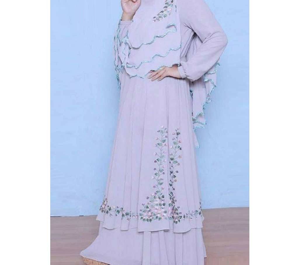 Light Violet Georgette Borka For Woman