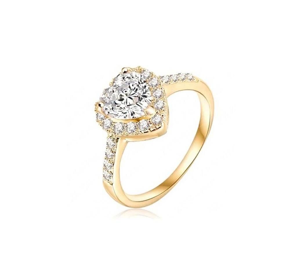 Golden Heart Shape Finger Ring