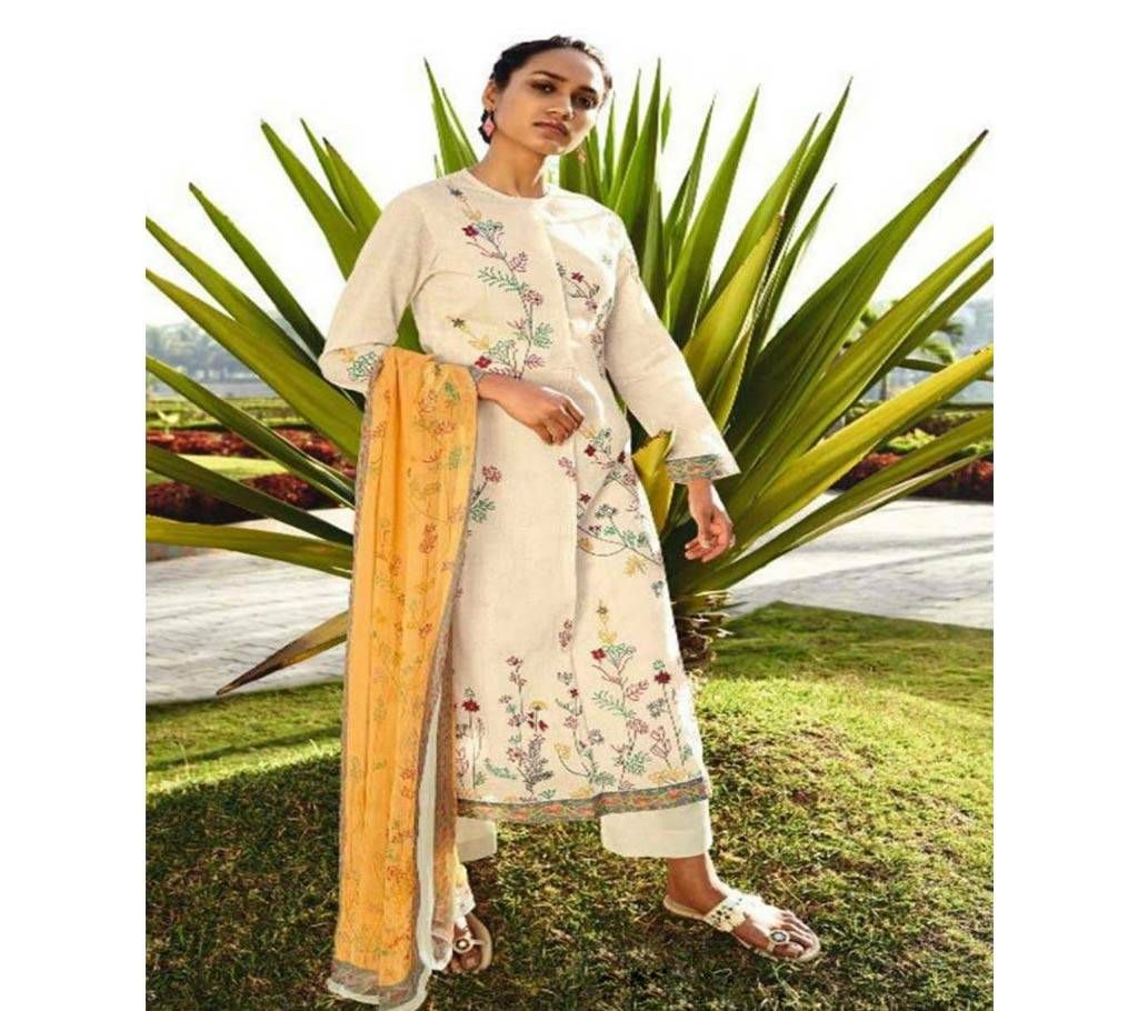 Sahiba Sarg Leaf Line Embroidery Three Piece - 775