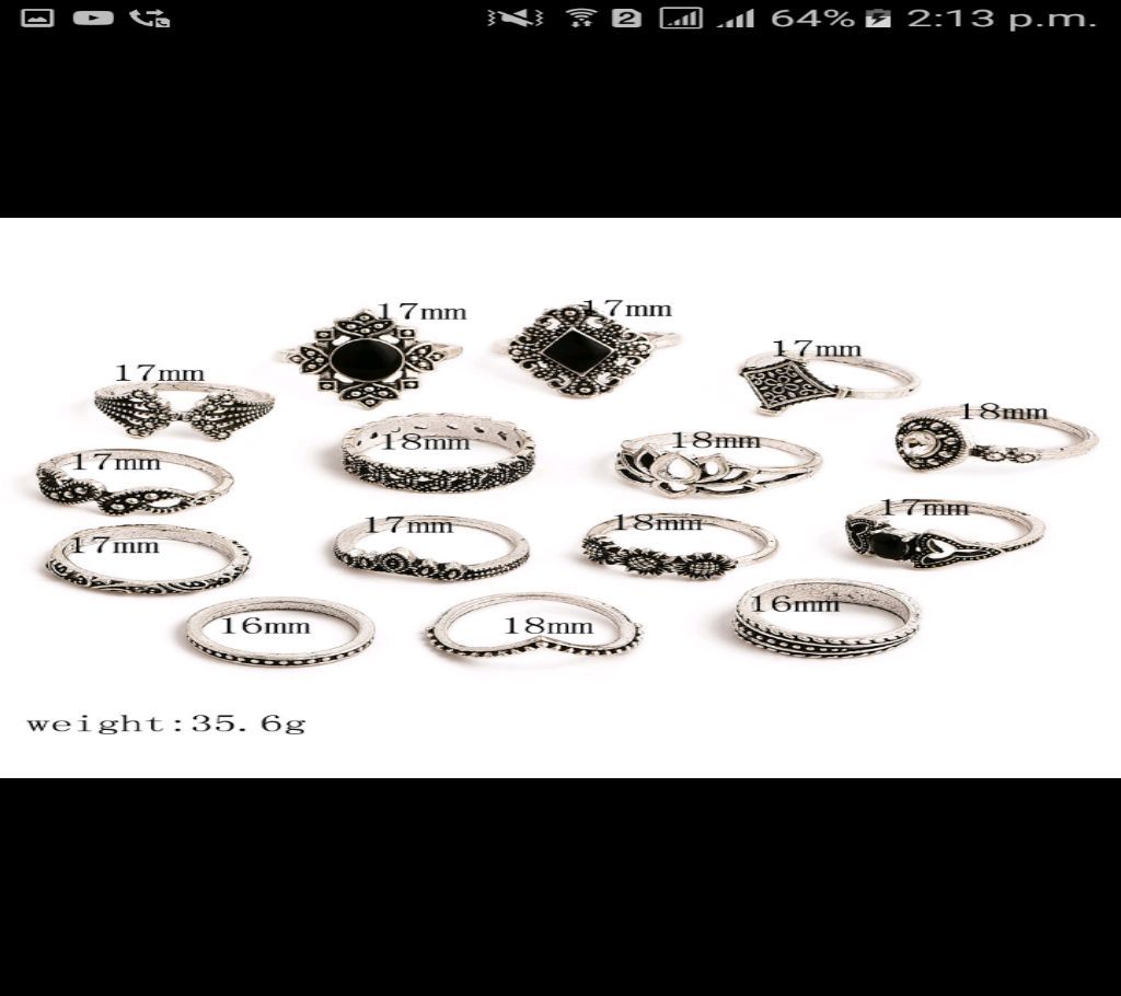 15 piece finger ring