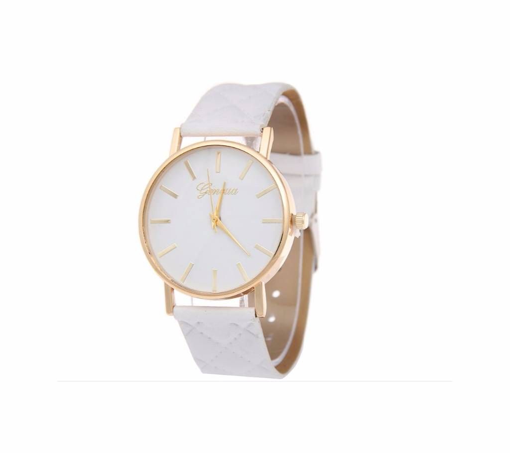 Faux Leather Analog Quartz Wrist Watch For Women