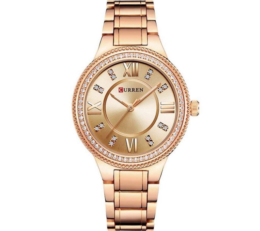 CURREN 9004 - Stainless Steel Analog Watch for Women - Rose