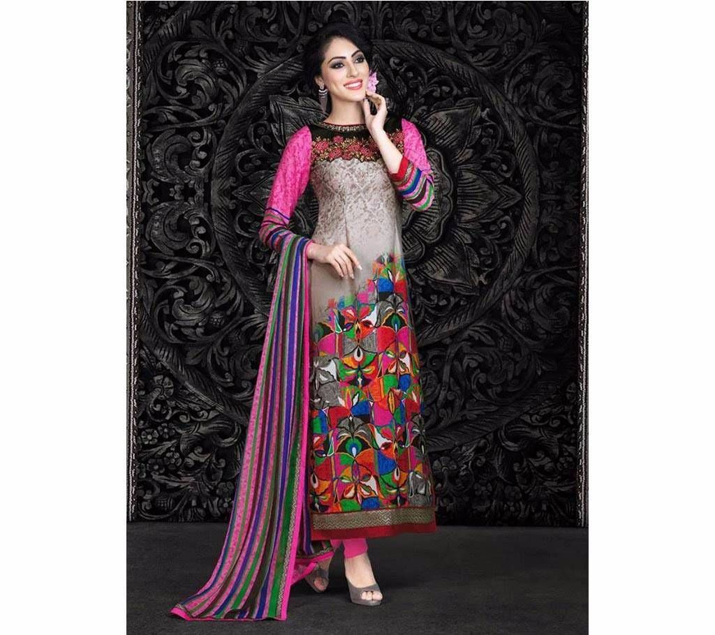 Indian Unstitched Embroidery Georgette Three pcs (Copy)