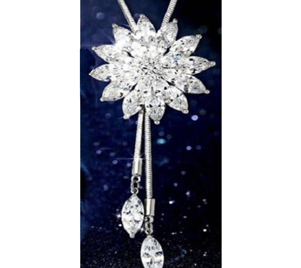Snowflake Snow Long Chain Necklace.