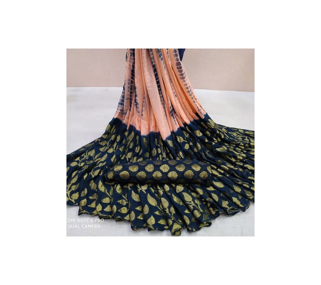 Najmeen Chiffon Jaquard Patti Shibori Saree