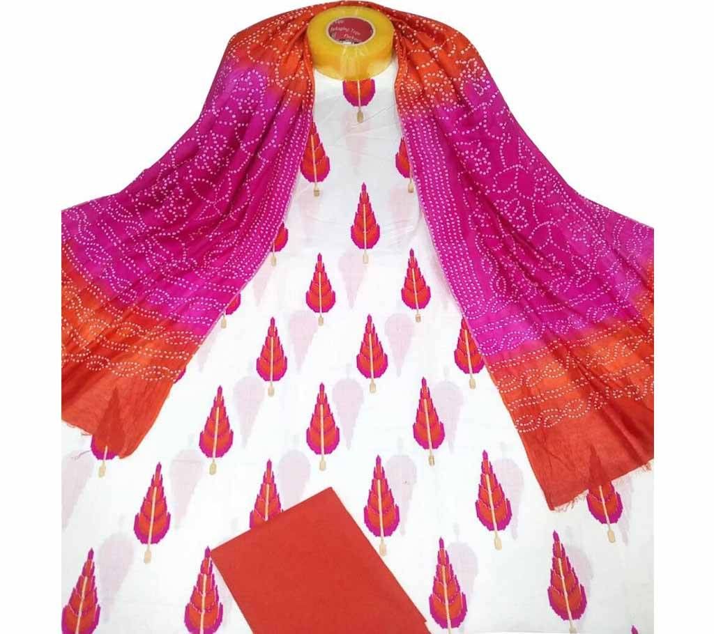 Unstitched skin printed cotton salwar kameez fs-1029