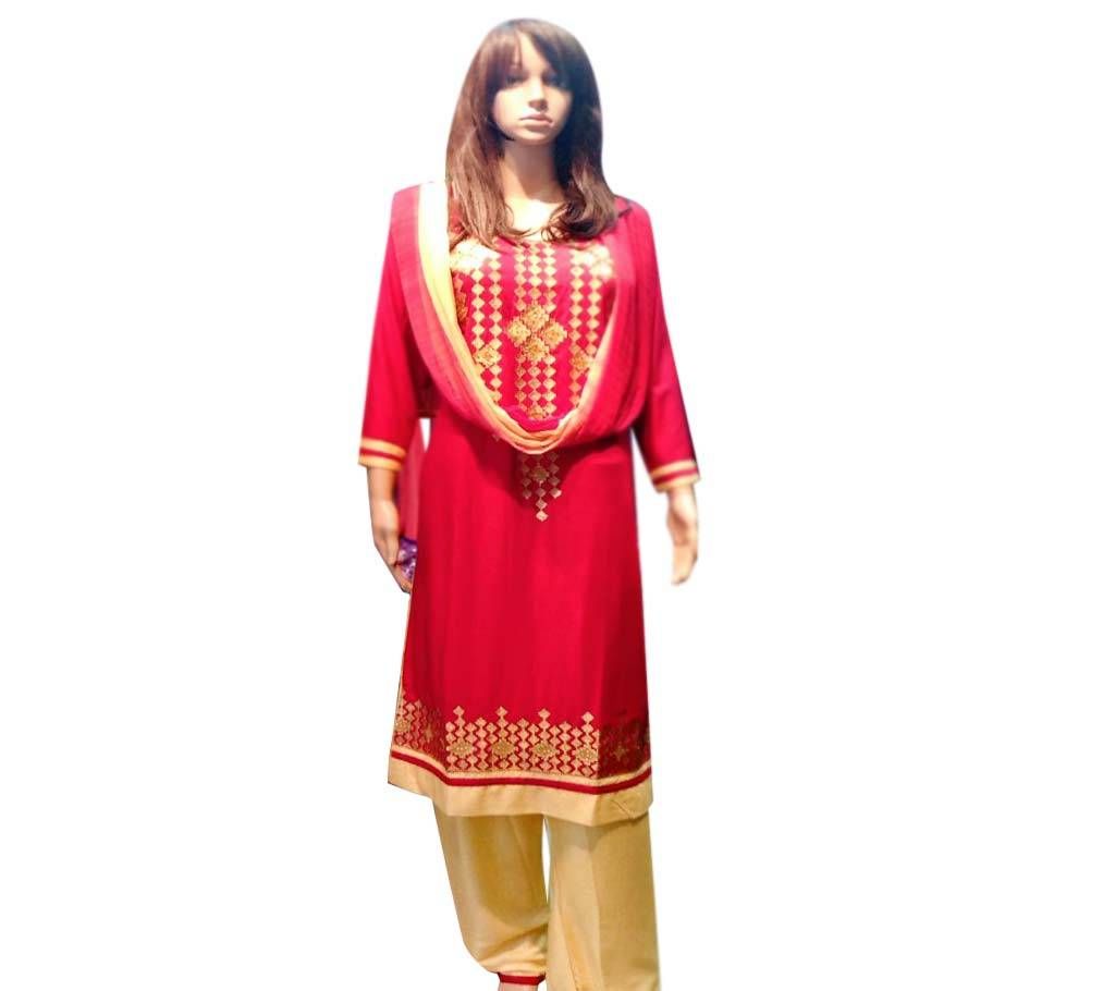 Cotton mixed Embroidery 3 Pc