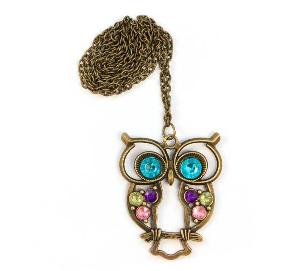 Vintage Color Owl Pendant Necklaces