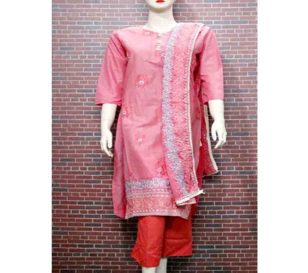 Readymade Textile Printed Full Sleeve Casual Cotton Salwar Kameez For Woman