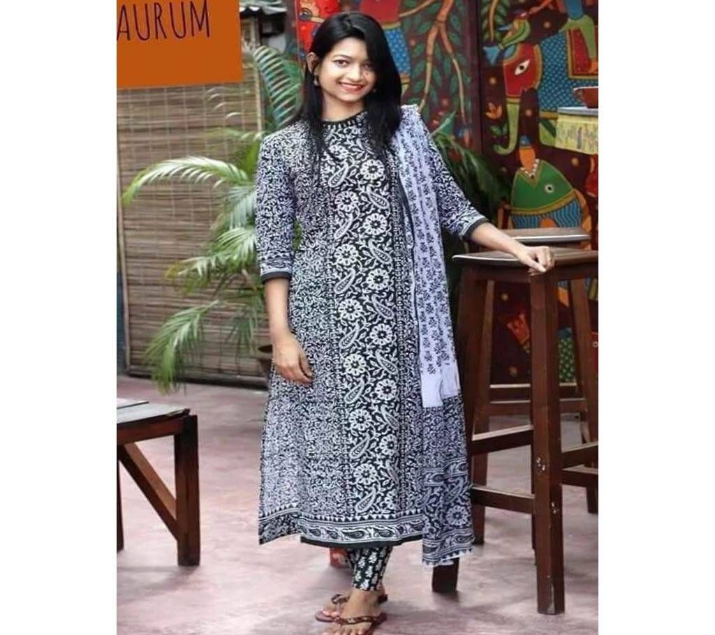 Unstitched Blocked Cotton 3Pcs - 005 - SLF