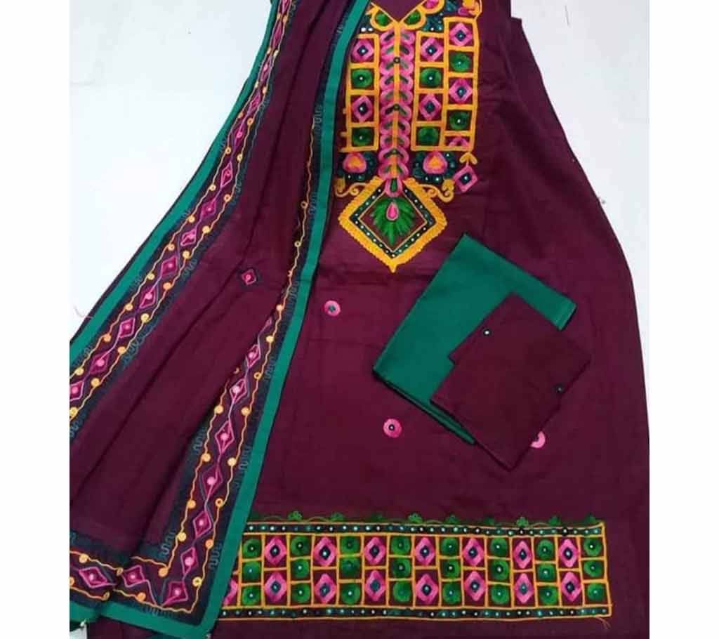 Unstitched Ary Hand work with Ambrodary Shalwar Kameez for Women-12
