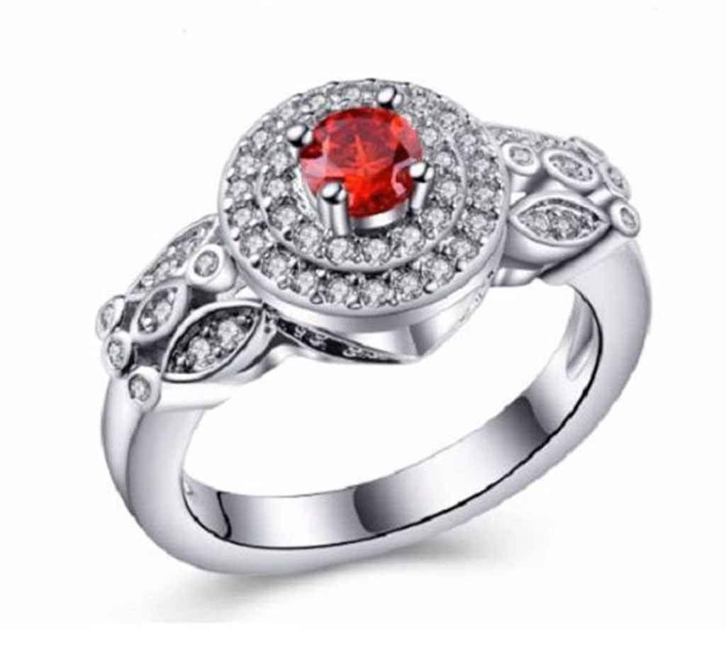 Red Stone Setting Finger Ring