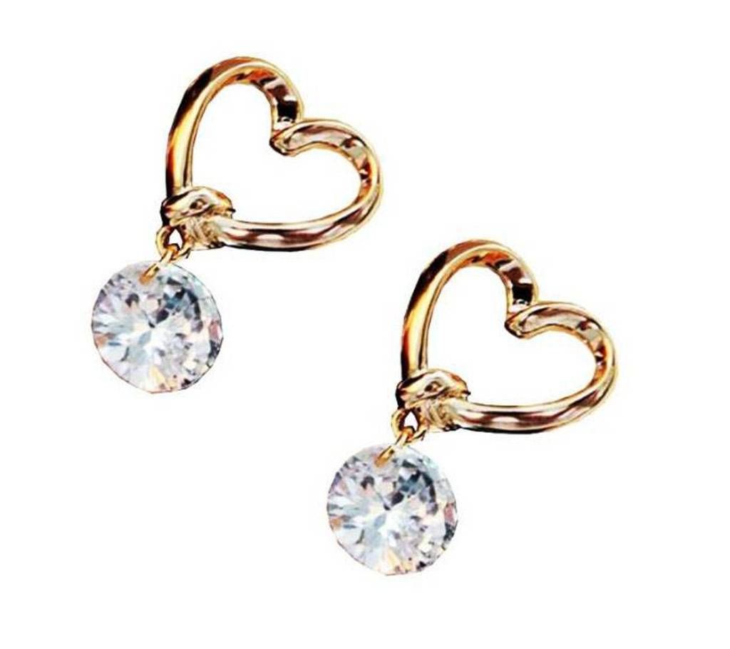 Gerua E020 Crystal Rhinestone Stud Gold Earrings 