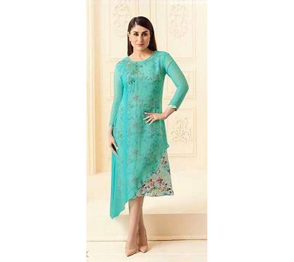 Double Layered Kurti in deep sky blue