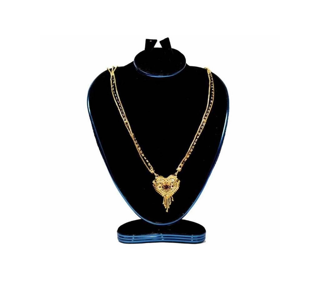 Gold Plated Multi color Pendant Necklace 
