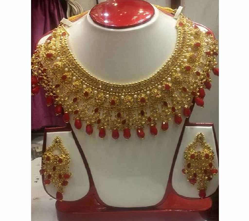 Necklace Set With Ear ring (Gold Plated)