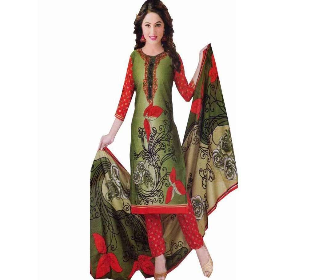 Unstitched Printed Cotton Three Piece - Replica 