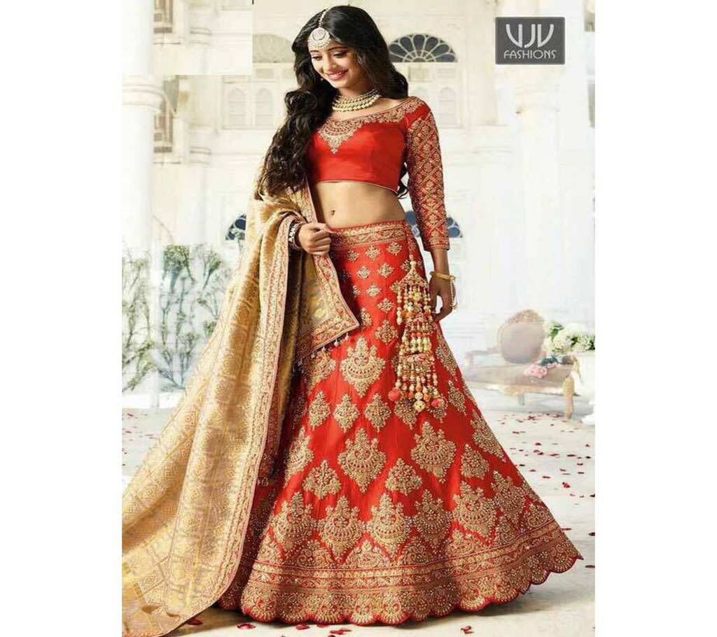  Semi Stitched Soft Katan Lehenga - Copy