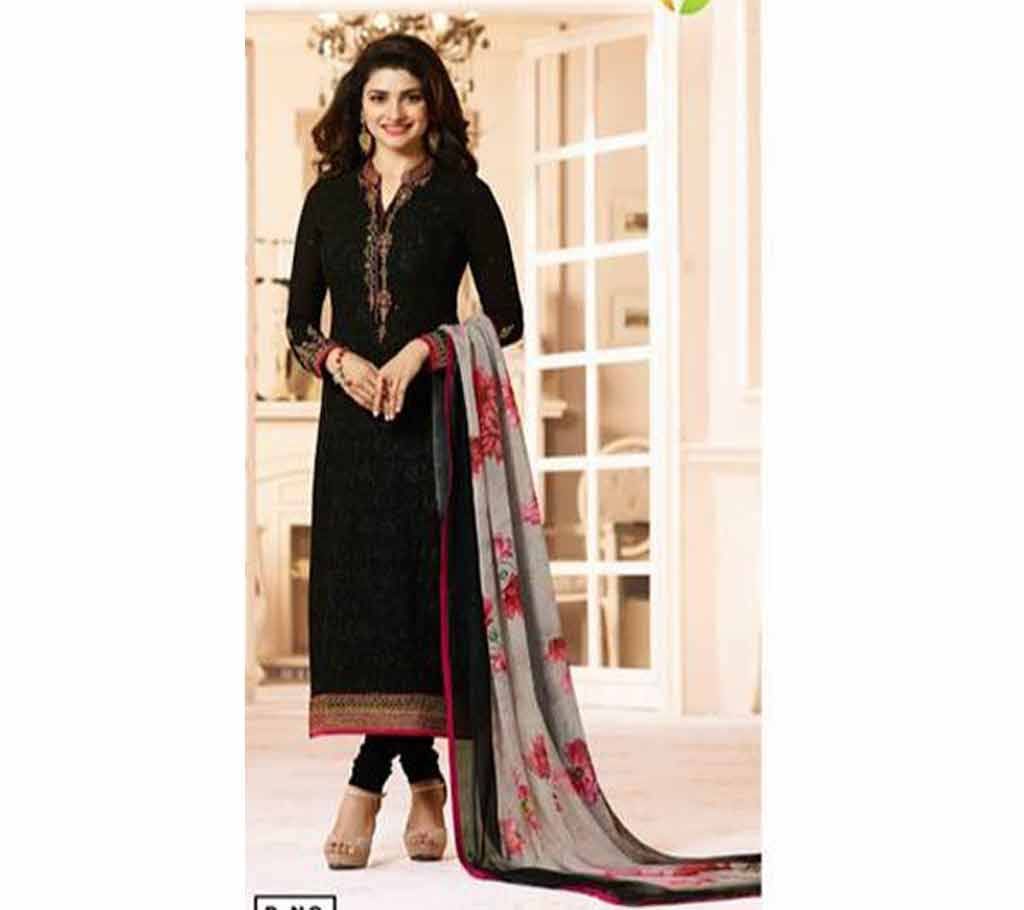 Soft Georgette Embroidery Semi-stitched Three Piece (Copy)