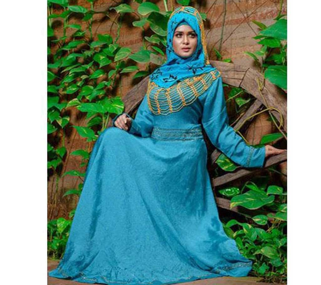 Silk Double Georgette Sky-blue Burqa