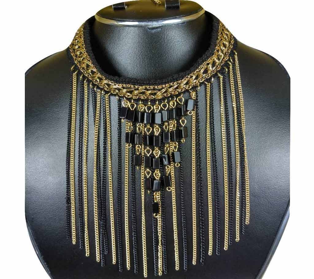 Stone Setting Gold Plated Necklace 