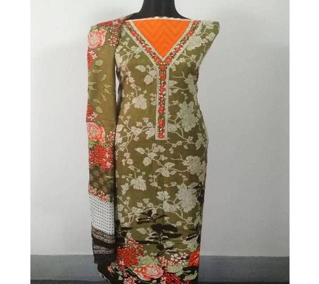 Unstitched Bangladeshi Lawn Cotton Three Pieces (Replica)