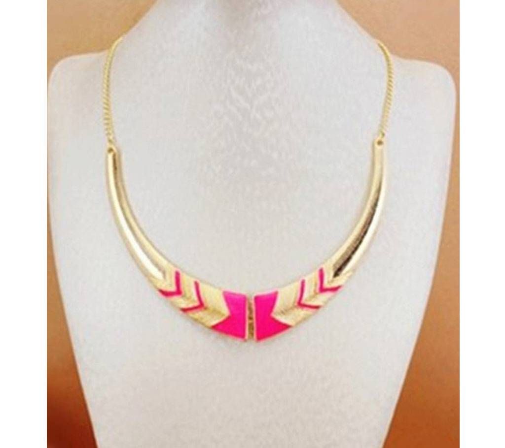 Retro exaggerated short fluorescent color necklace