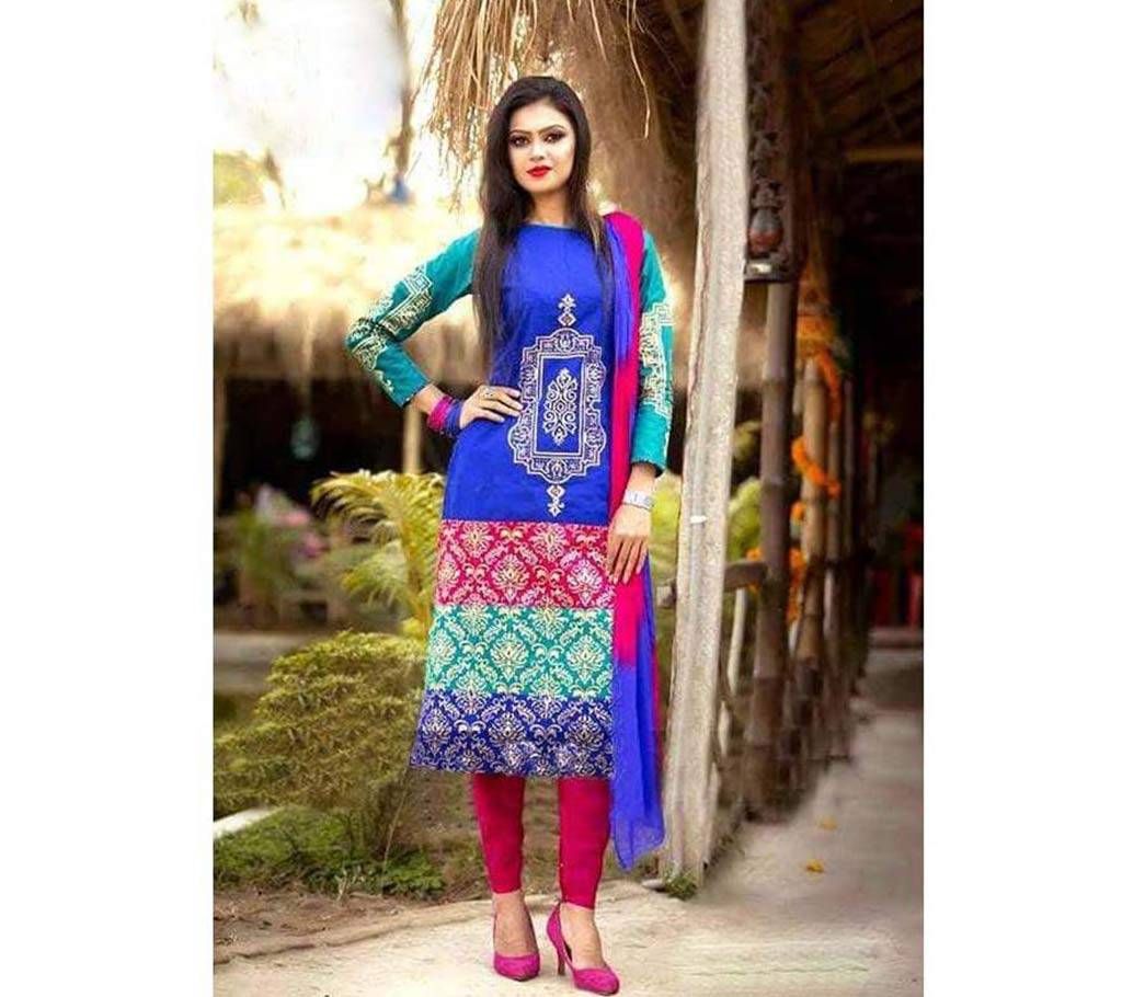 Unstitched Block Print Cotton 3 piece Copy