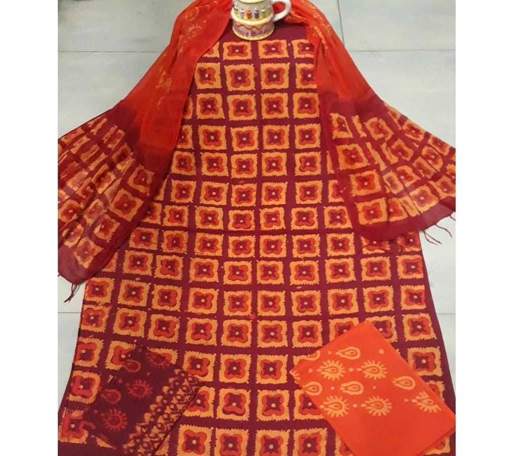 Mom Batik Unstitched Three Piece 
