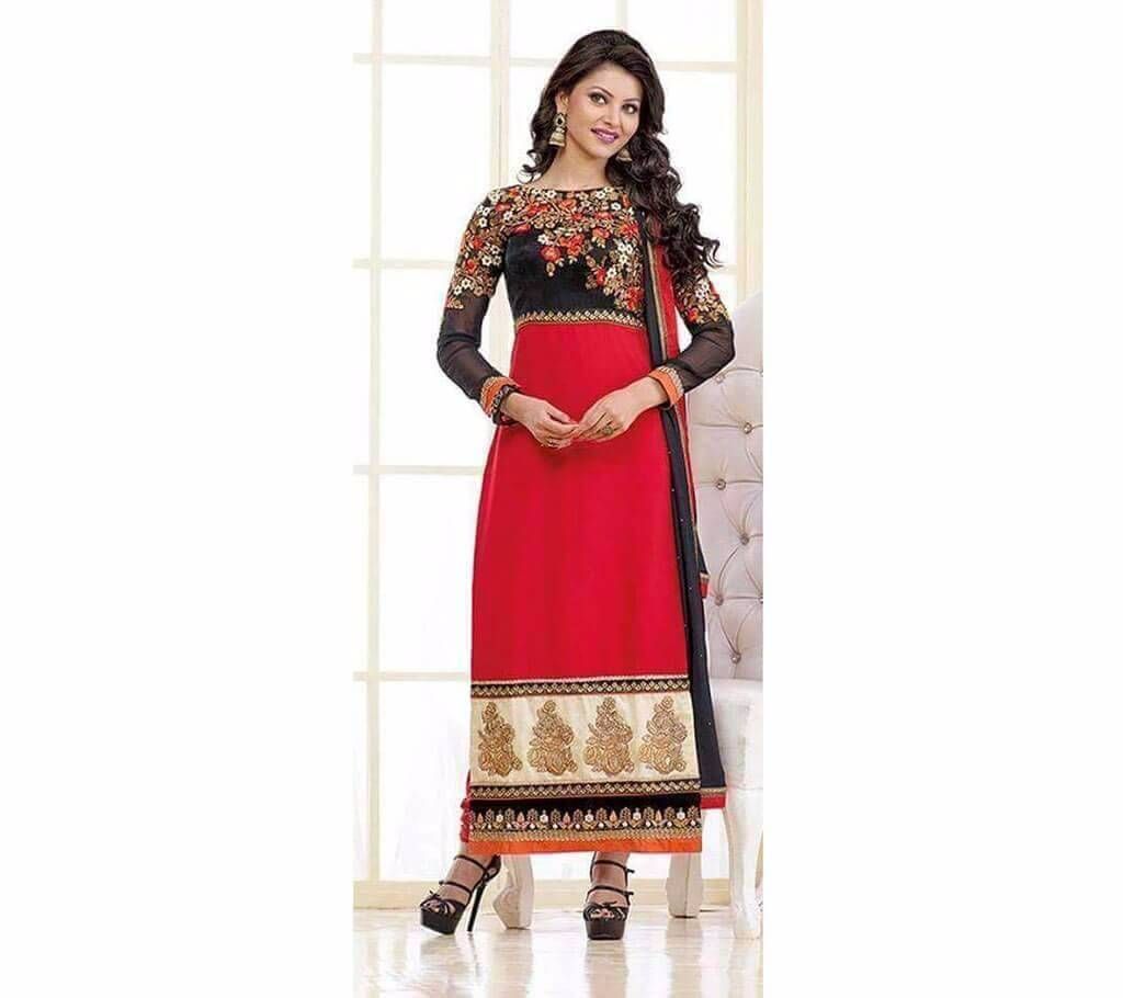 Unstitched Screen Printed Cotton Three Piece Salwar Kameez (Copy)