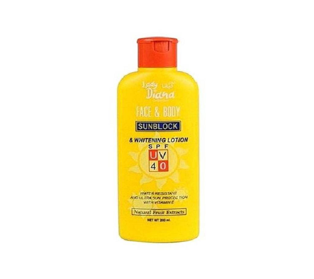 Lady Diana Spf Uv 40 Sunblock and Whitening Lotion for Women - 200ml Saudi Arab