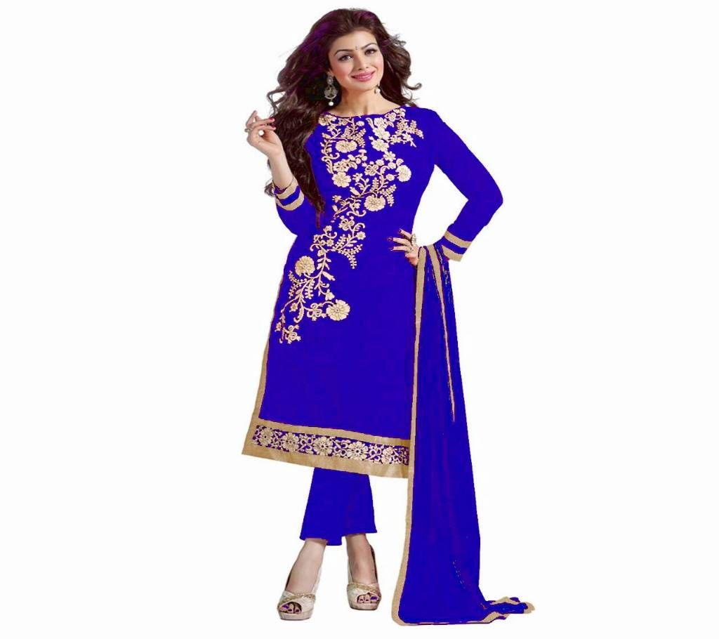 Un-stitched rajdhani voyel cotton block print salwar kameez st block-372