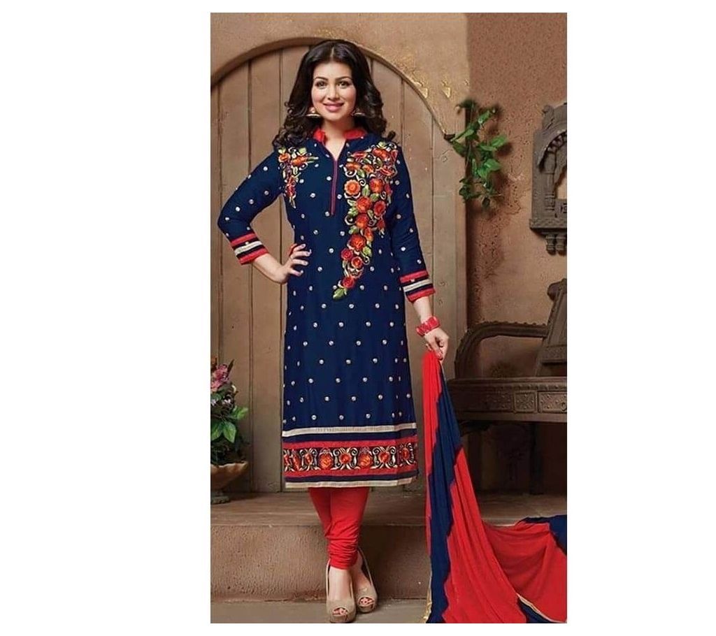 Unstitched block printed Rajdhani voyel cotton Salwar Kameez stblock-364