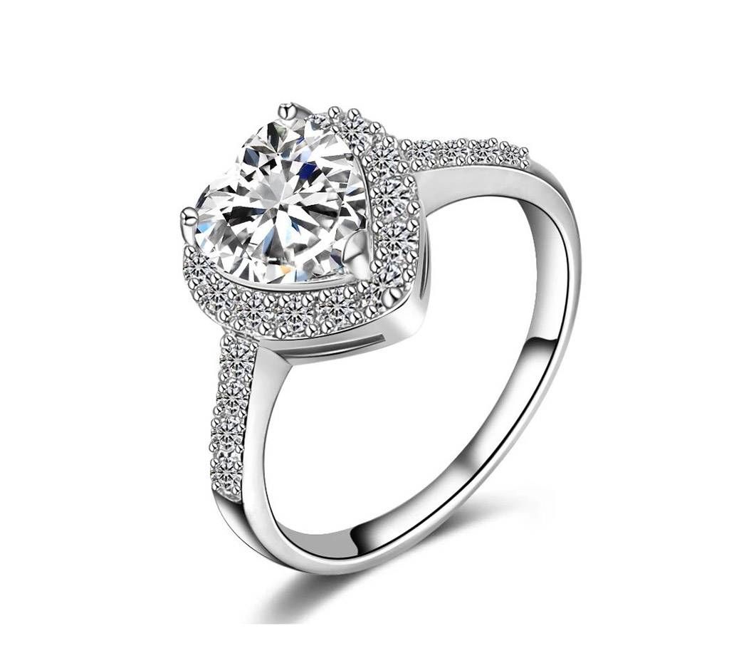 Silver Heart Shape Finger Ring