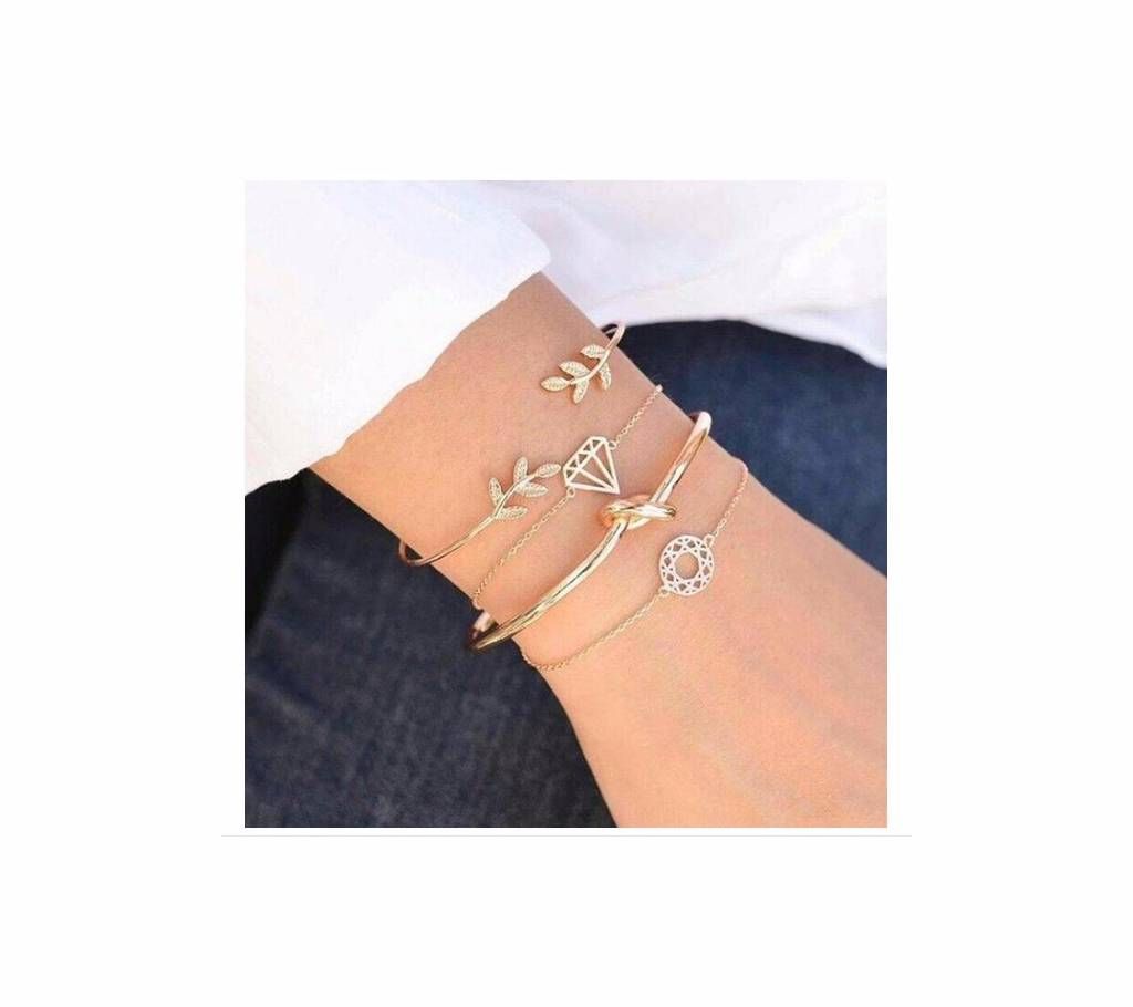 4pcs/Set Link Chain Charm Bracelet