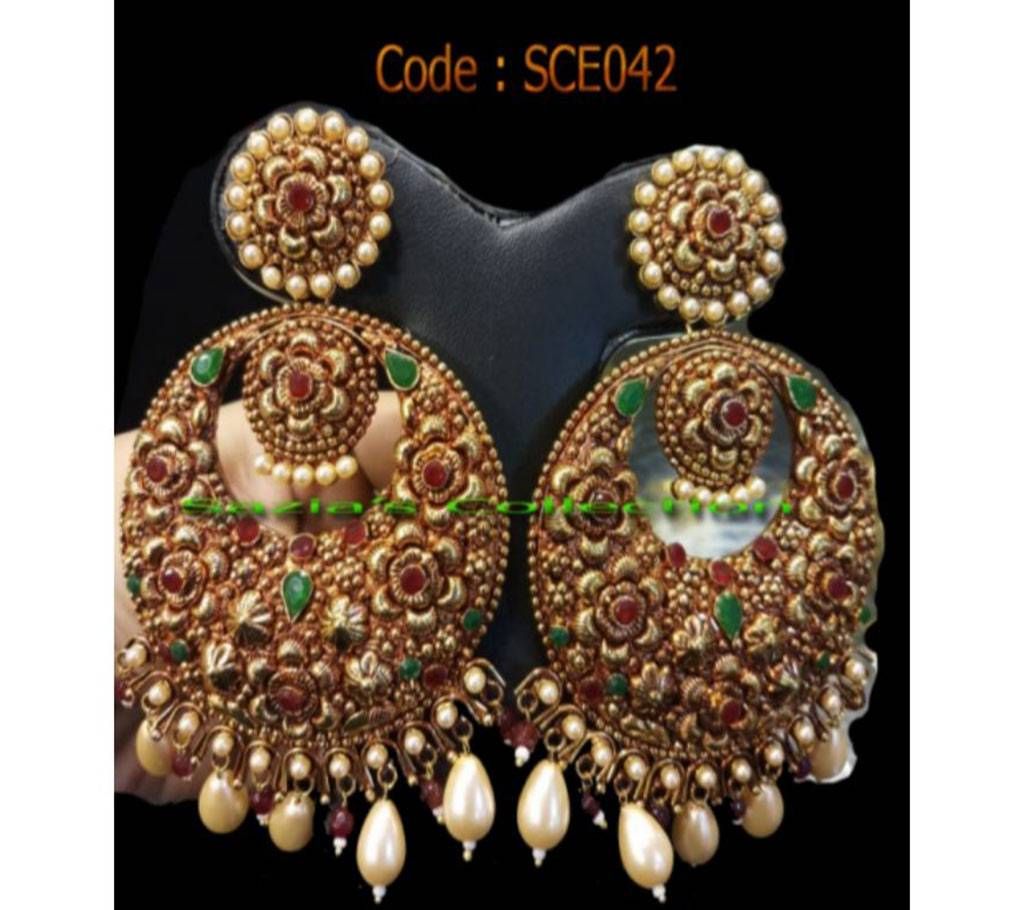 Rubi Panna Stone with Muktar jhumka