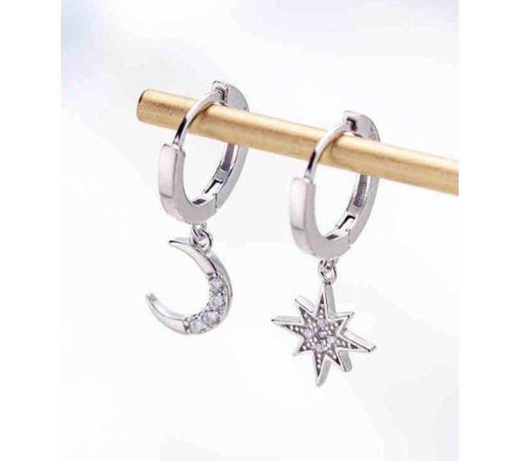Mini Sterling Silver Crystel Zicon Charm Earrings For Women