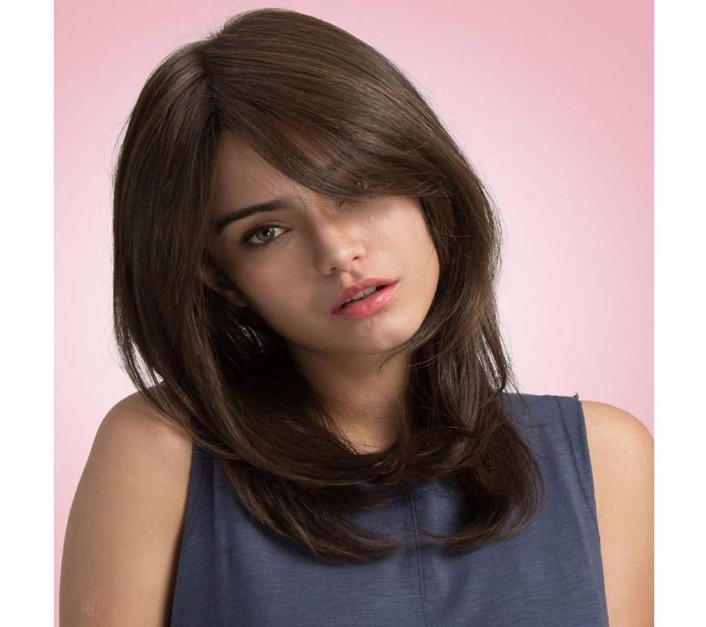 Women wig Black Synthetic Hair Long straight