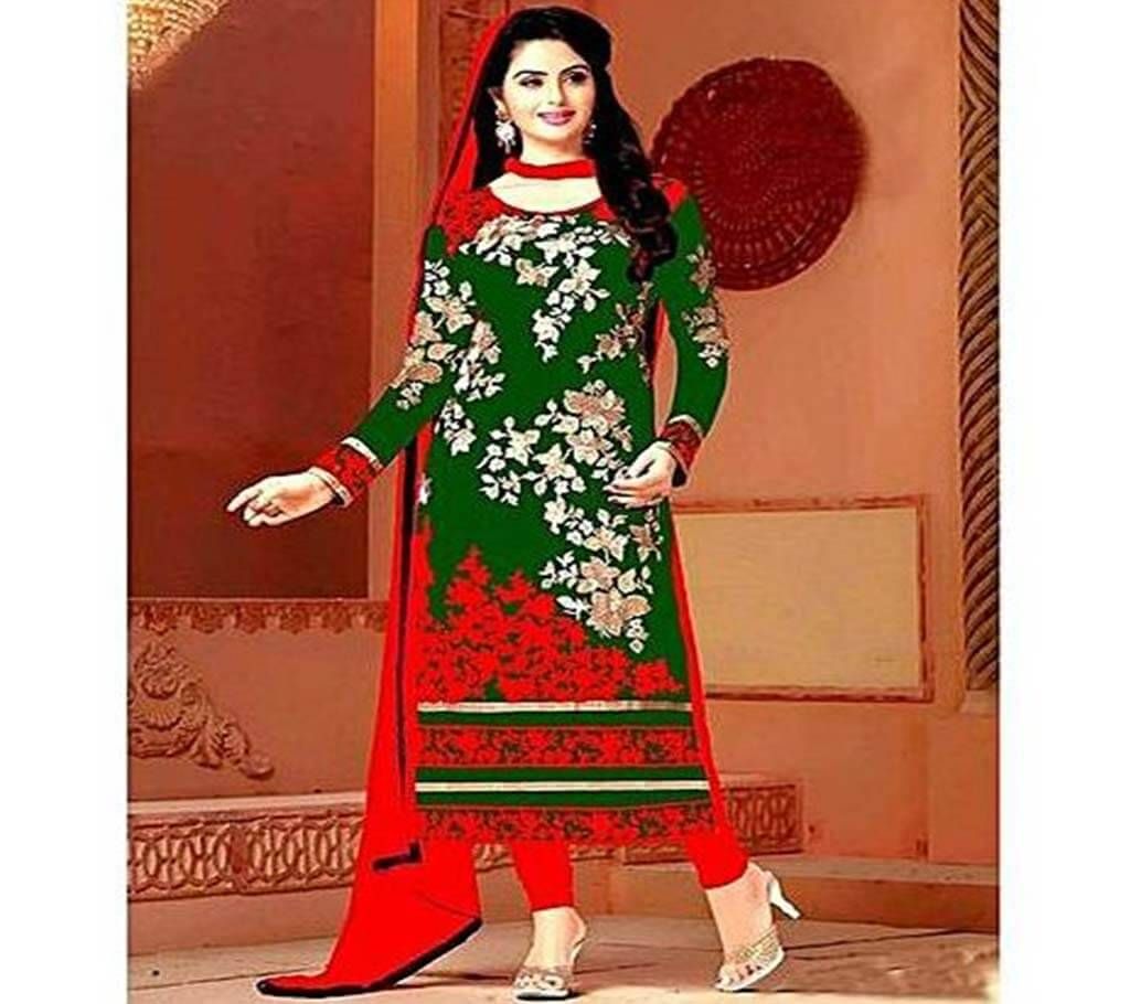 Unstitched Block Printd Three Piece 