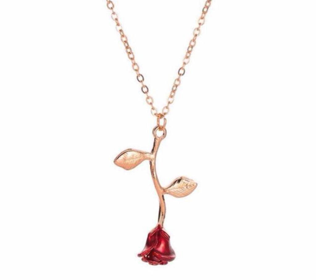 Exquisite red rose pendant Necklaces For Women