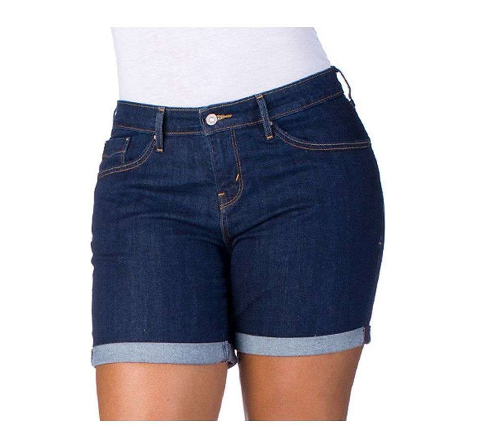 Dark Blue Denim Shorts For Women
