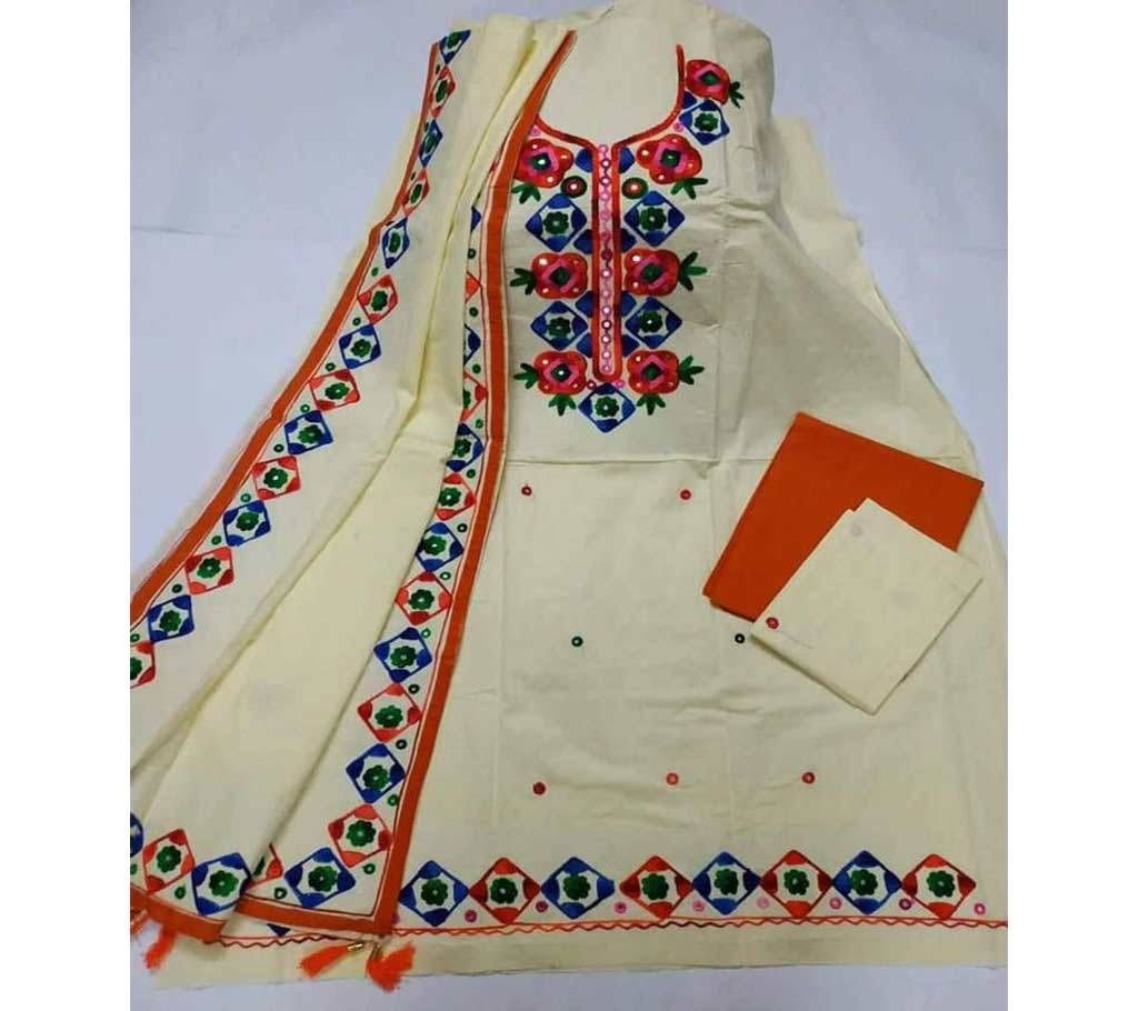 Unstitched Ary Hand work with Ambrodary Shalwar Kameez for Women-13