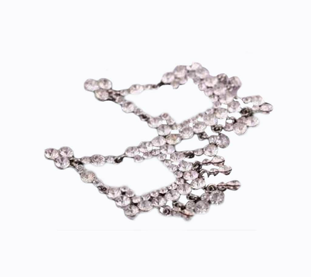 Korean design diamond cut ear ring