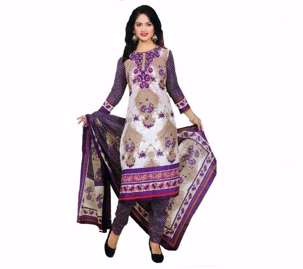Unstitched Printed Cotton Three pcs -
 Copy