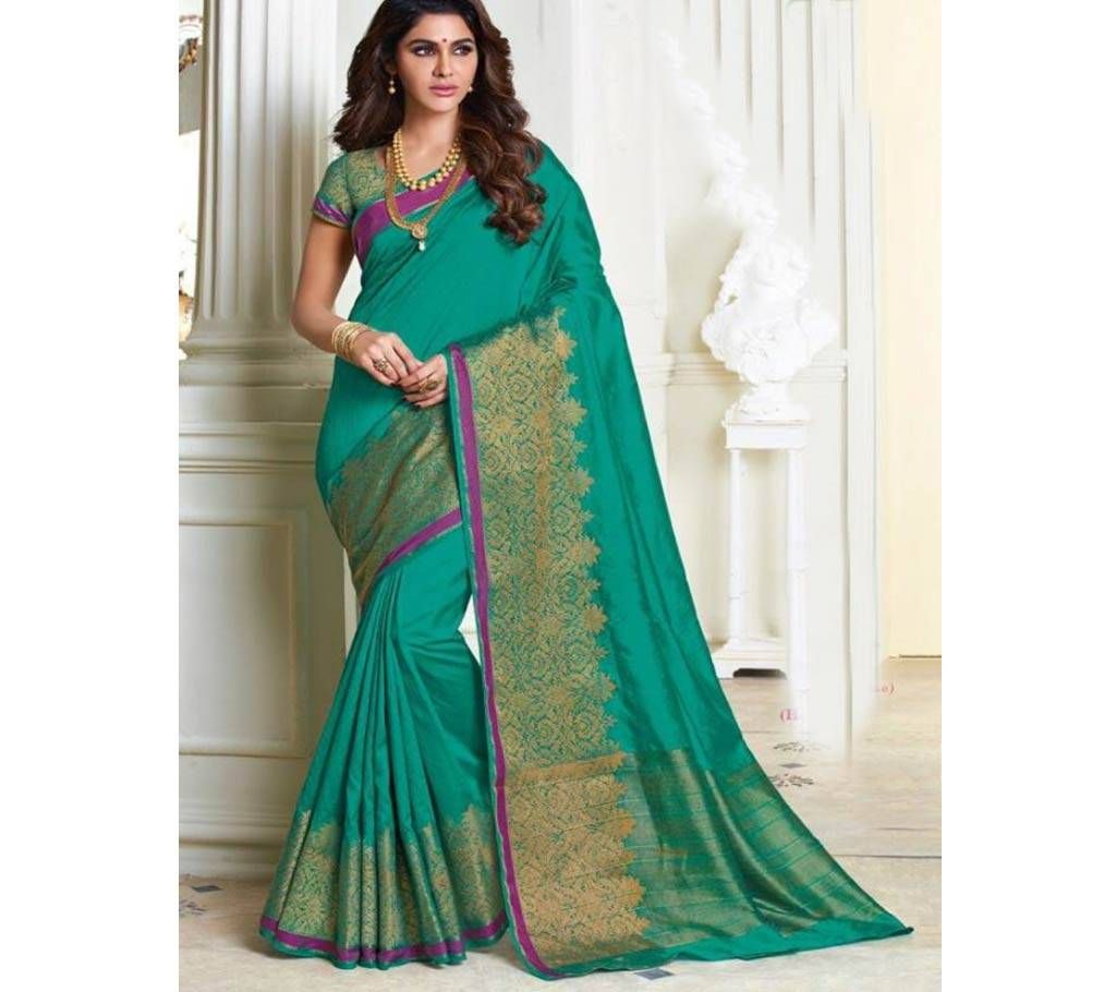 Rajguru Indian Embroidery Raw Silk Katan Saree