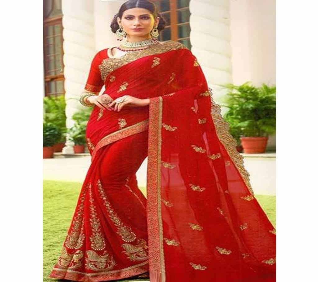 Georgette and embroidery work Saree ssc-727